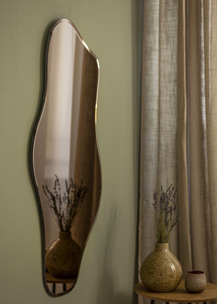 Spegel Wave Brown 55x110 cm