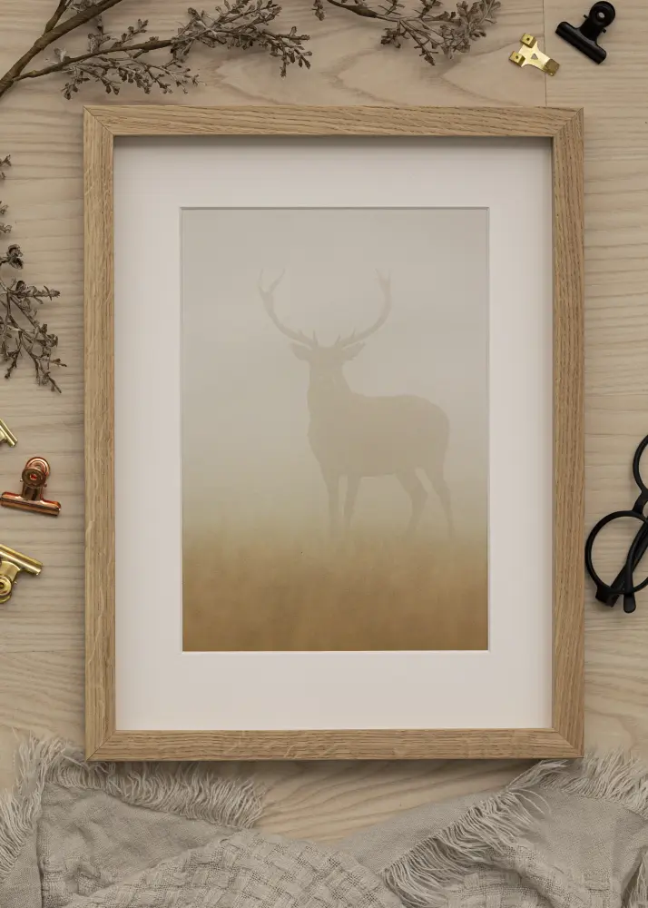 Ram Oak Wood 65x80 cm - Passepartout Vit 22x28 inches