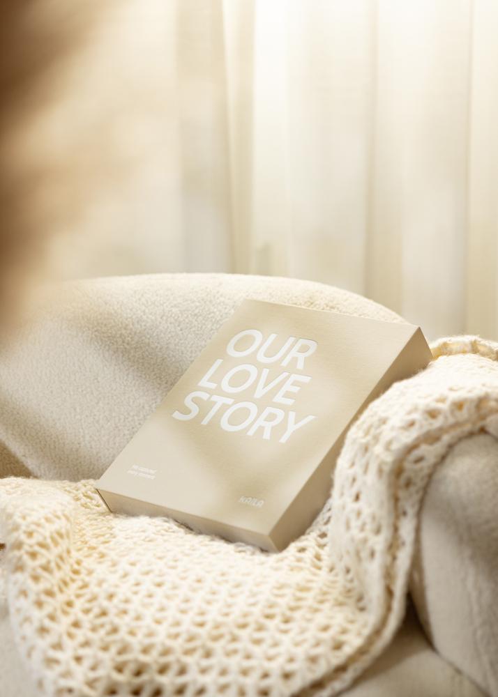 KAILA OUR LOVE STORY Grey - Coffee Table Photo Album (60 Svarta Sidor)