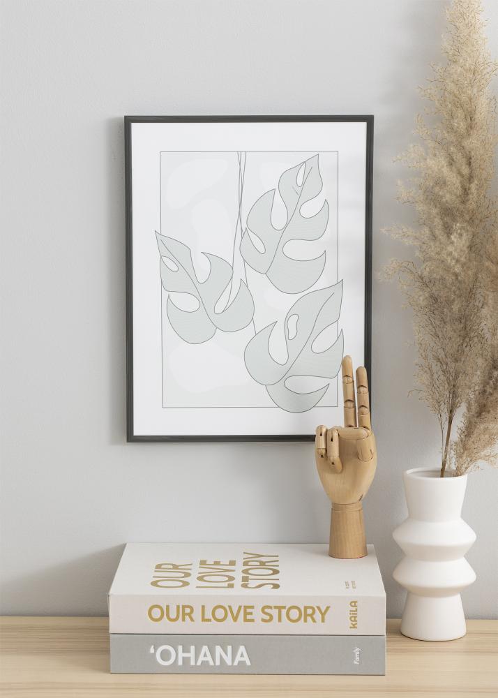 Ram New Lifestyle Mörkgrå 70x100 cm - Passepartout Svart 24x36 inches