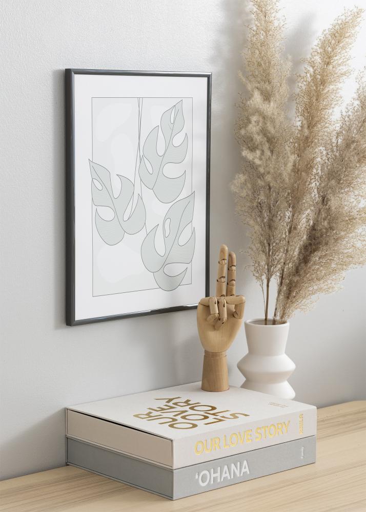 Ram New Lifestyle Mörkgrå 70x100 cm - Passepartout Svart 24x36 inches