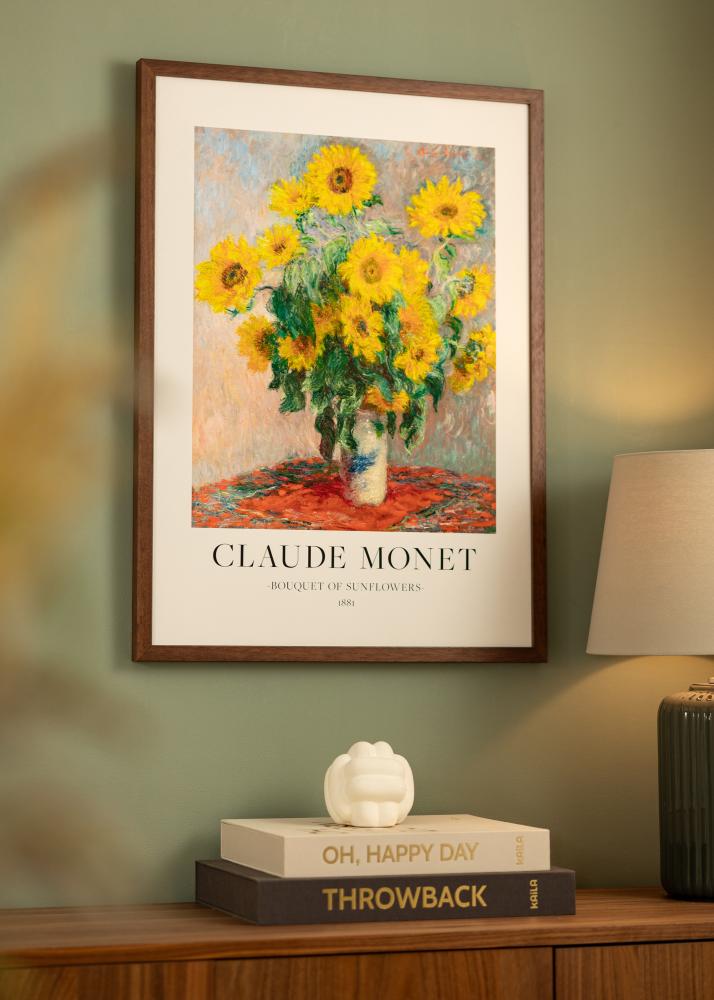 Ram Hermes Teak 60x90 cm - Passepartout Vit 50x75 cm