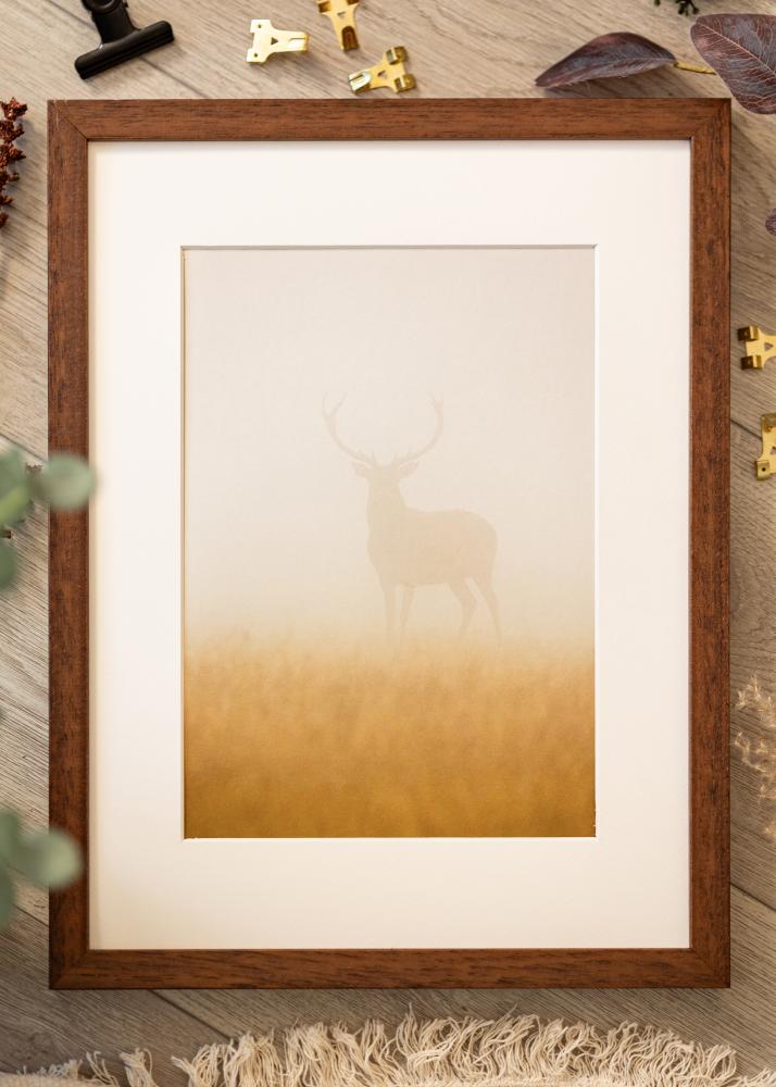 Ram Hermes Teak 60x90 cm - Passepartout Vit 50x75 cm