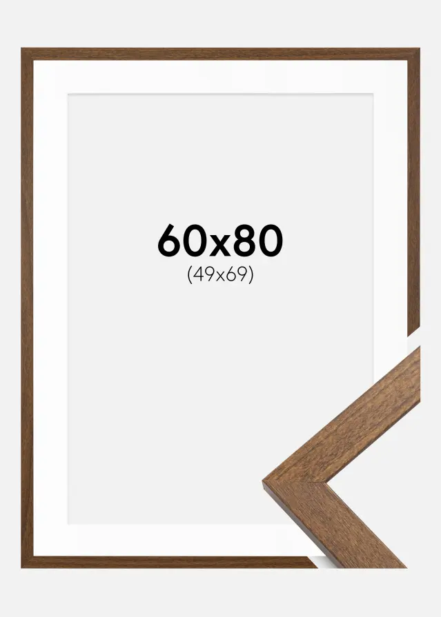 Ram Stilren Warm Brown 60x80 cm - Passepartout Vit 50x70 cm