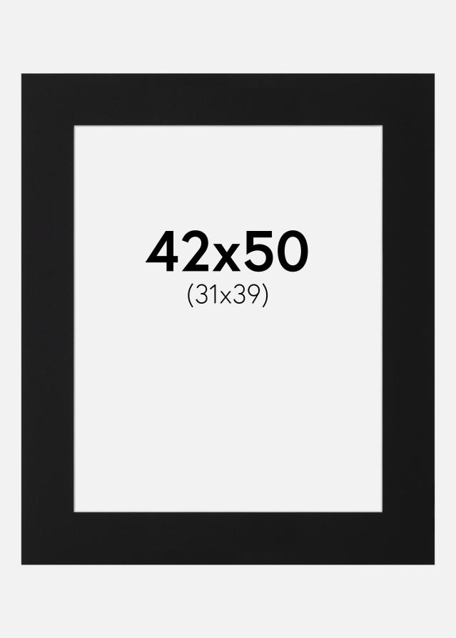 Passepartout Svart Standard (Vit Kärna) 42x50 cm (31x39)