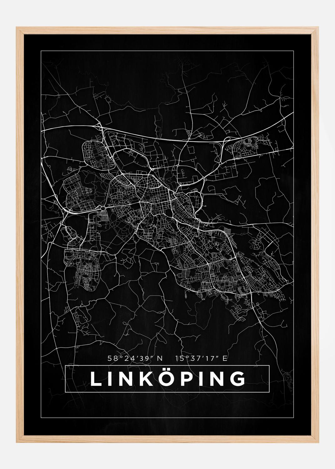 Product Image for Karta - Linköping - Svart Poster (21x29.7 cm (A4))