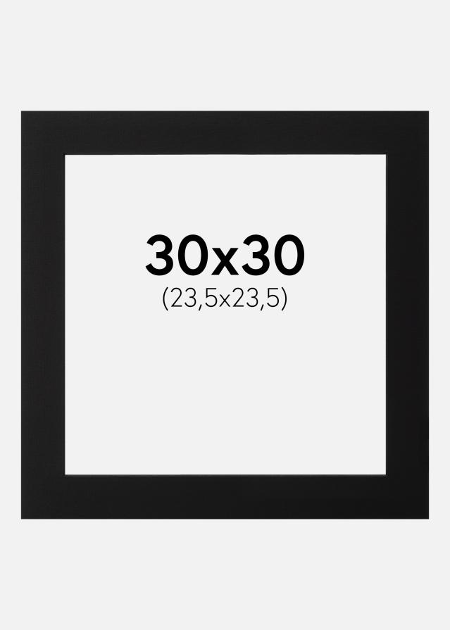 Passepartout Svart (Svart kärna) 30x30 cm (23,5x23,5)