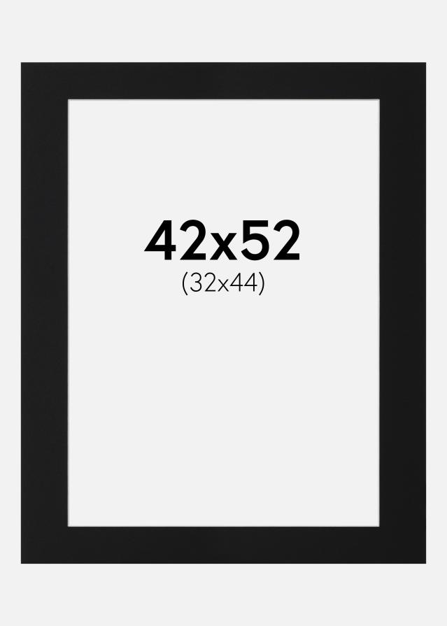 Passepartout Svart Standard (Vit Kärna) 42x52 cm (32x44)