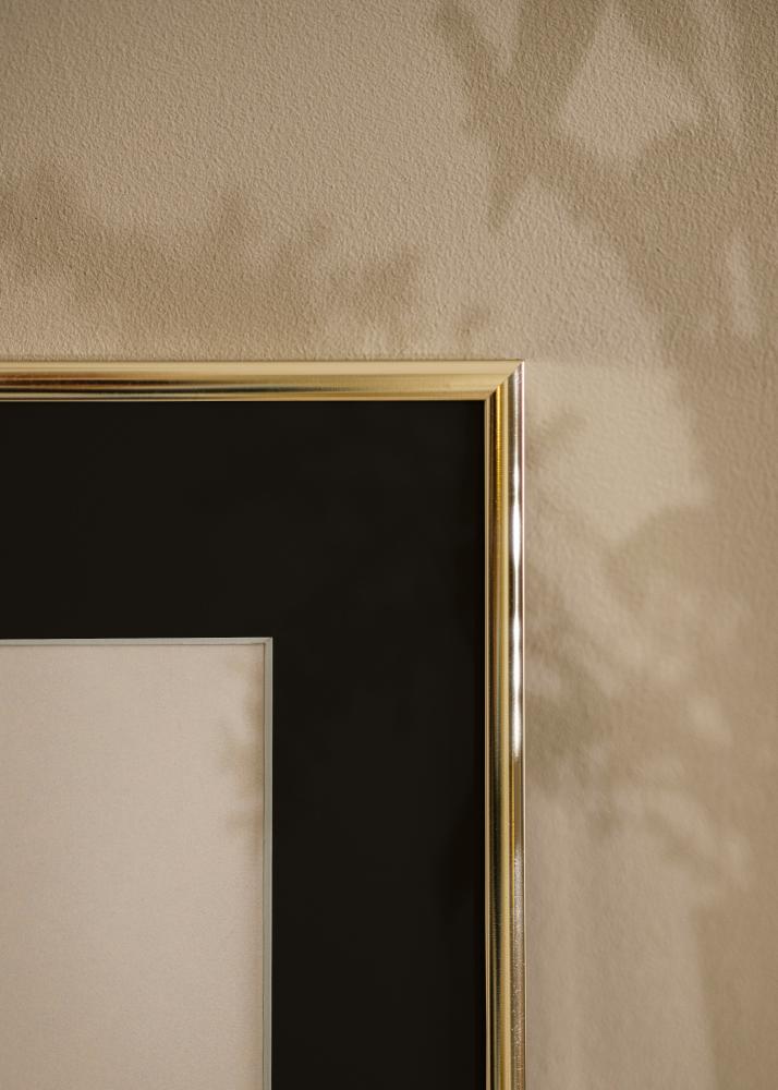 Ram Aluminium Blank Guld 70x100 cm - Passepartout Svart 62x85 cm