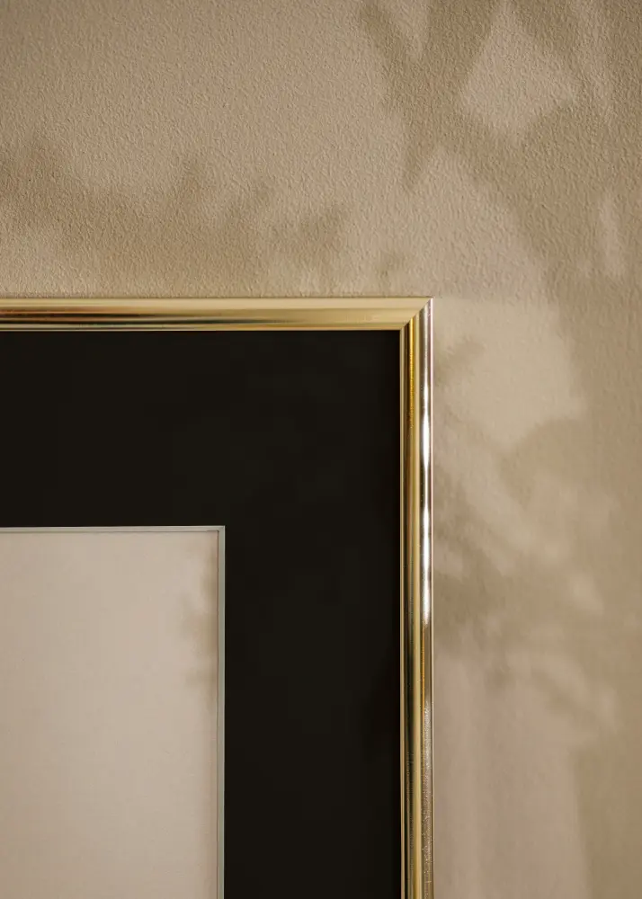 Ram Aluminium Blank Guld 30x40 cm - Passepartout Svart 21x30 cm