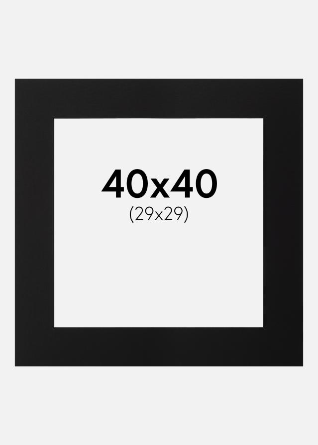 Passepartout Svart (Svart kärna) 40x40 cm (29x29)