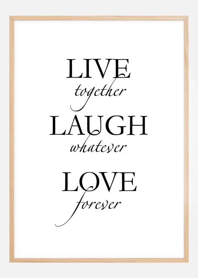 Live, laugh, love - Svart Poster