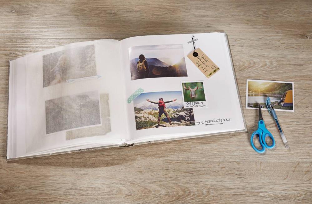 Premium Album Vinröd 38x38 cm (100 Vita sidor / 50 blad)