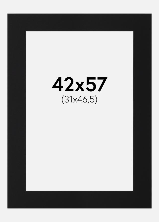 Passepartout Svart Standard (Vit Kärna) 42x57 cm (31x46,5)