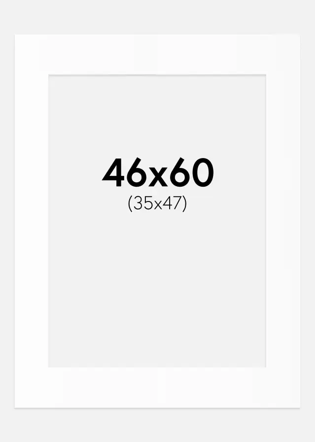 Passepartout Vit Standard (Vit Kärna) 46x60 cm (35x47)