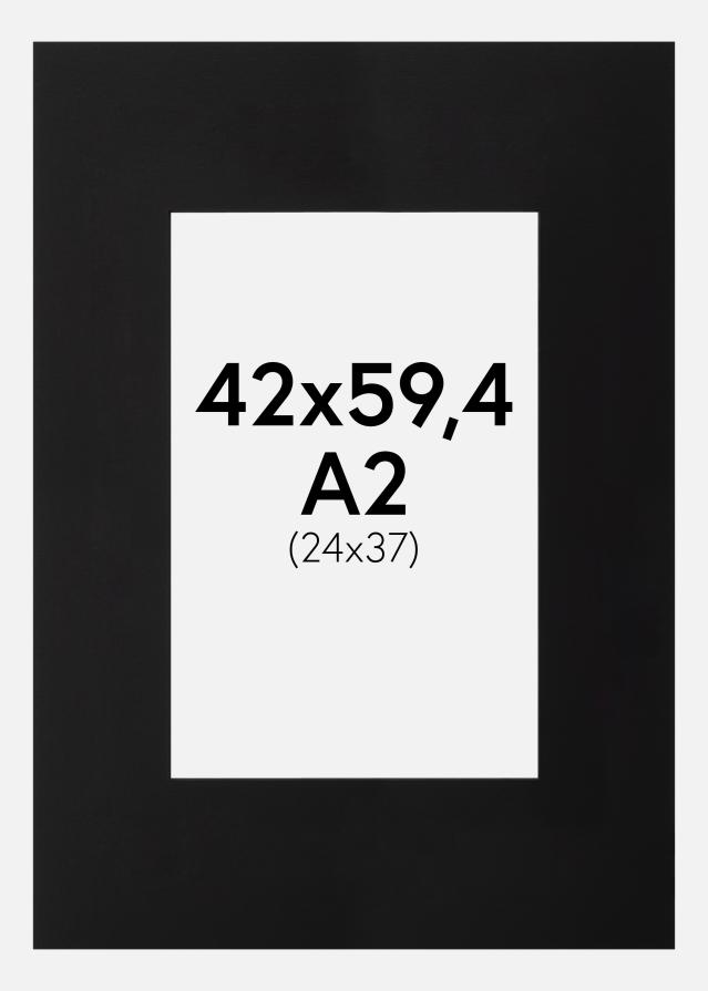 Passepartout Svart (Svart kärna) 42x59 cm (24x37)