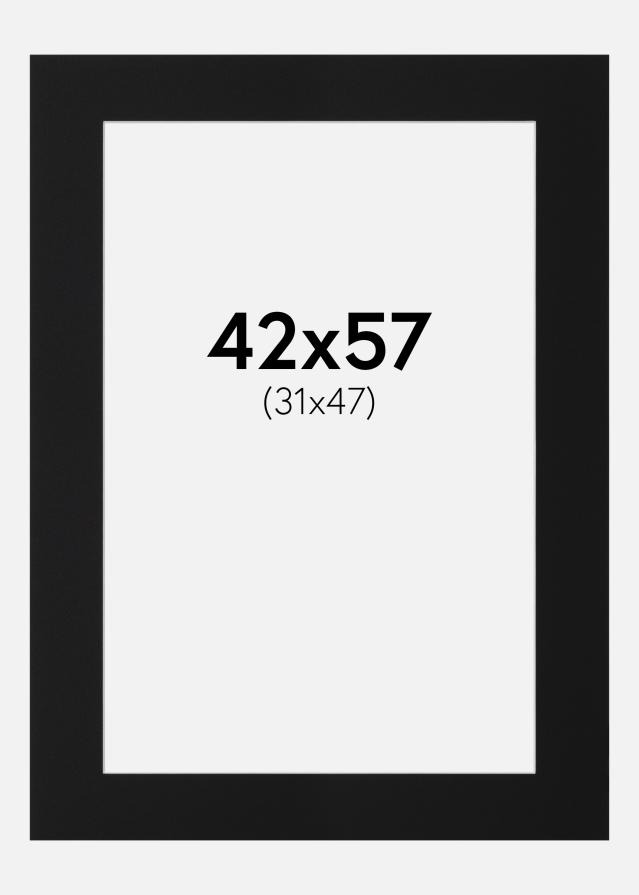 Passepartout Svart Standard (Vit Kärna) 42x57 cm (31x47)