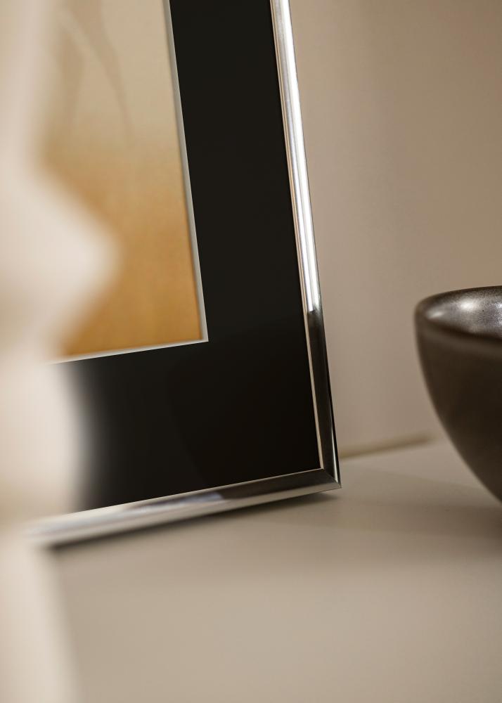Ram Aluminium Blank Silver 50x70 cm - Passepartout Svart 33x56 cm