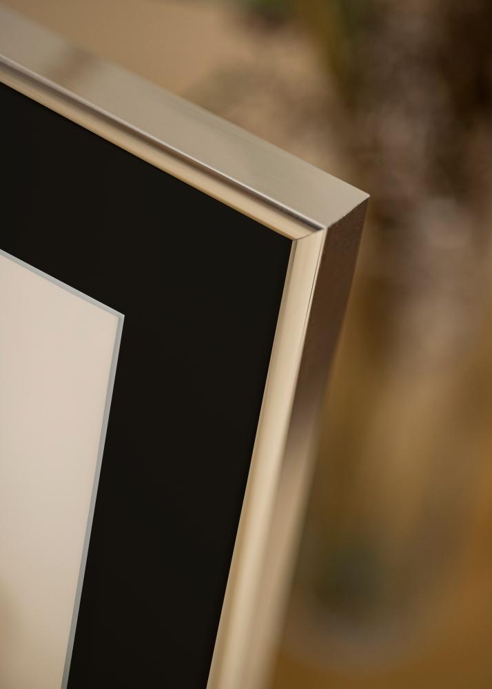 Ram Aluminium Blank Silver 50x70 cm - Passepartout Svart 33x56 cm