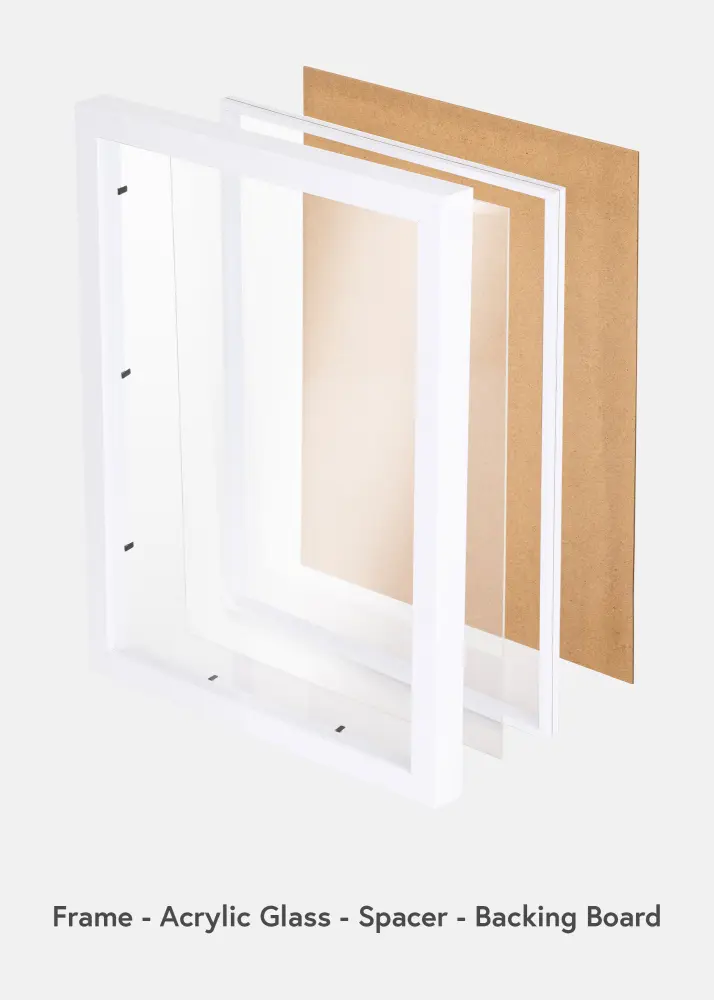 BGA Boxram Akrylglas Vit 21x29,7 cm (A4)