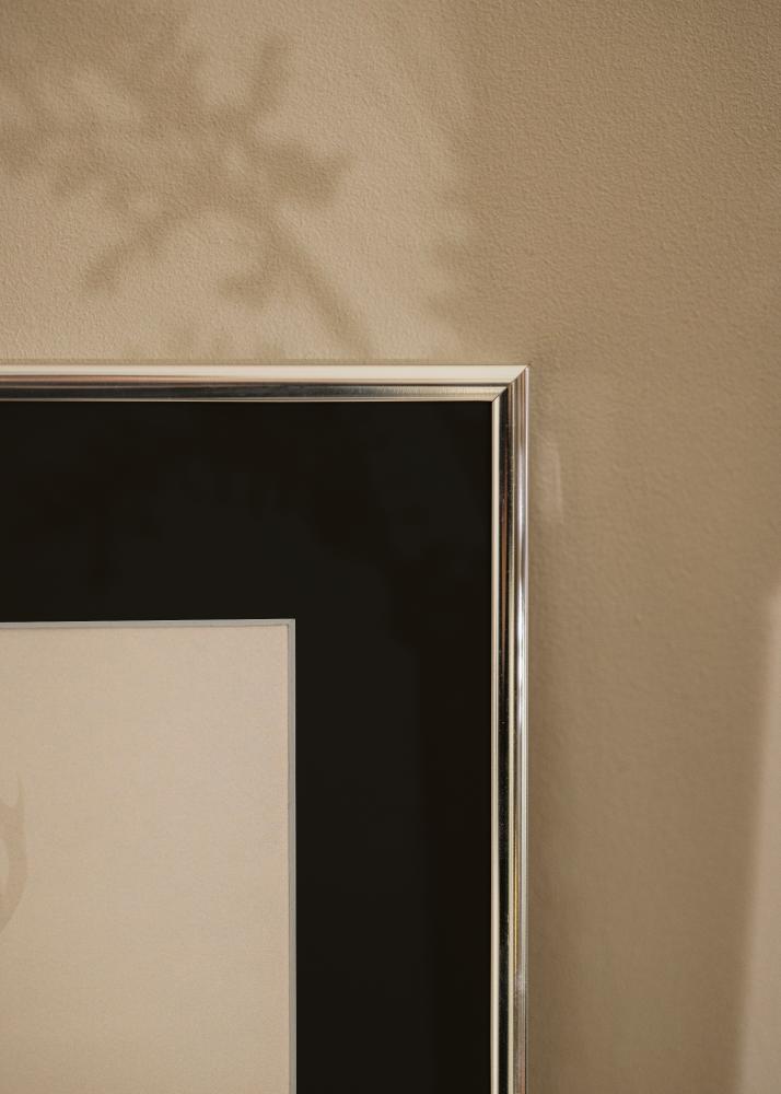 Ram Aluminium Blank Silver 50x70 cm - Passepartout Svart 33x56 cm