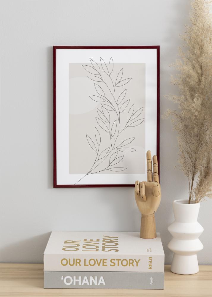 Ram New Lifestyle Mörkröd 30x40 cm - Passepartout Svart 21x29,7 cm (A4)