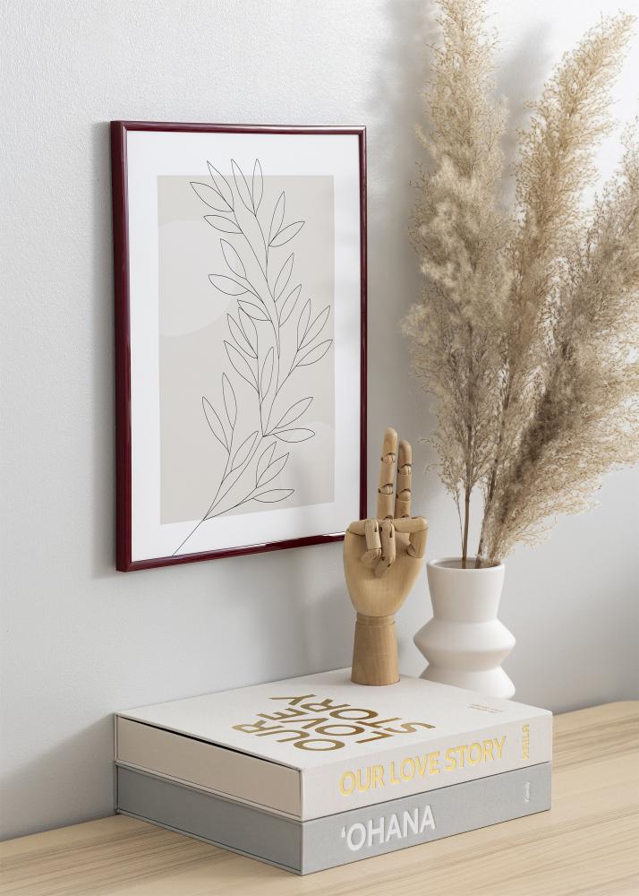 Ram New Lifestyle Mörkröd 30x40 cm - Passepartout Svart 21x29,7 cm (A4)