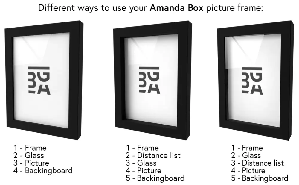 Ram Amanda Box Akrylglas Svart 100x140 cm