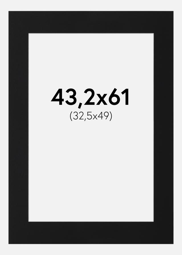 Passepartout Svart Standard (Vit Kärna) 43,2x61 cm (32,5x49)