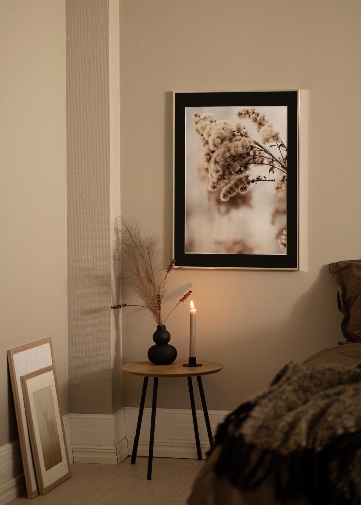 Ram Aluminium Blank Silver 50x70 cm - Passepartout Svart 33x56 cm