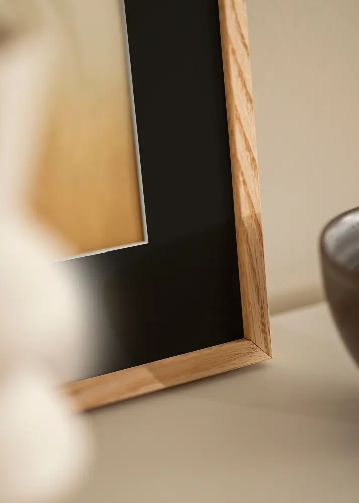 Ram E-Line Ek 50x50 cm - Passepartout Svart 35x35 cm