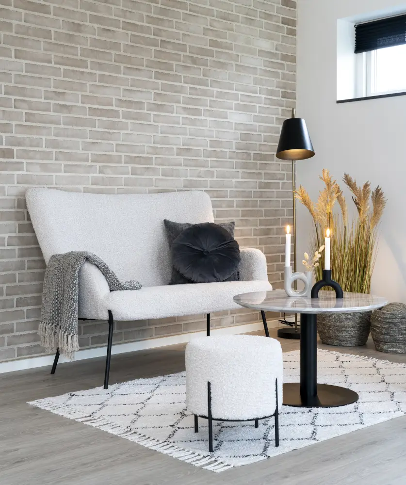 Soffbord Bolzano 70x70 cm - Marmor/Svart