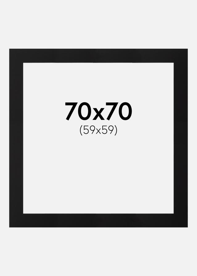 Passepartout Svart (Svart kärna) 70x70 cm (59x59)