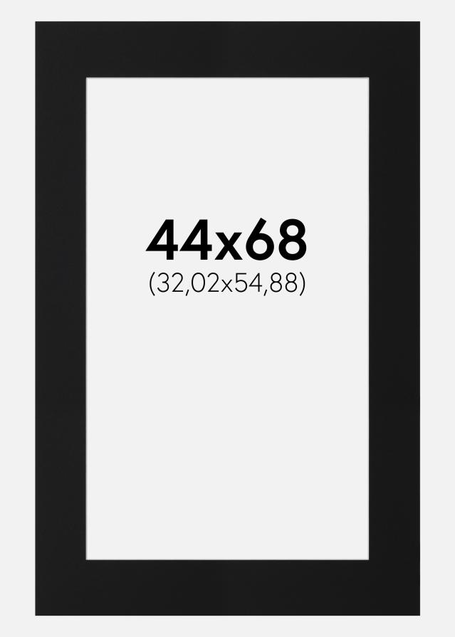 Passepartout Svart Standard (Vit Kärna) 44x68 cm (32,02x54,88)