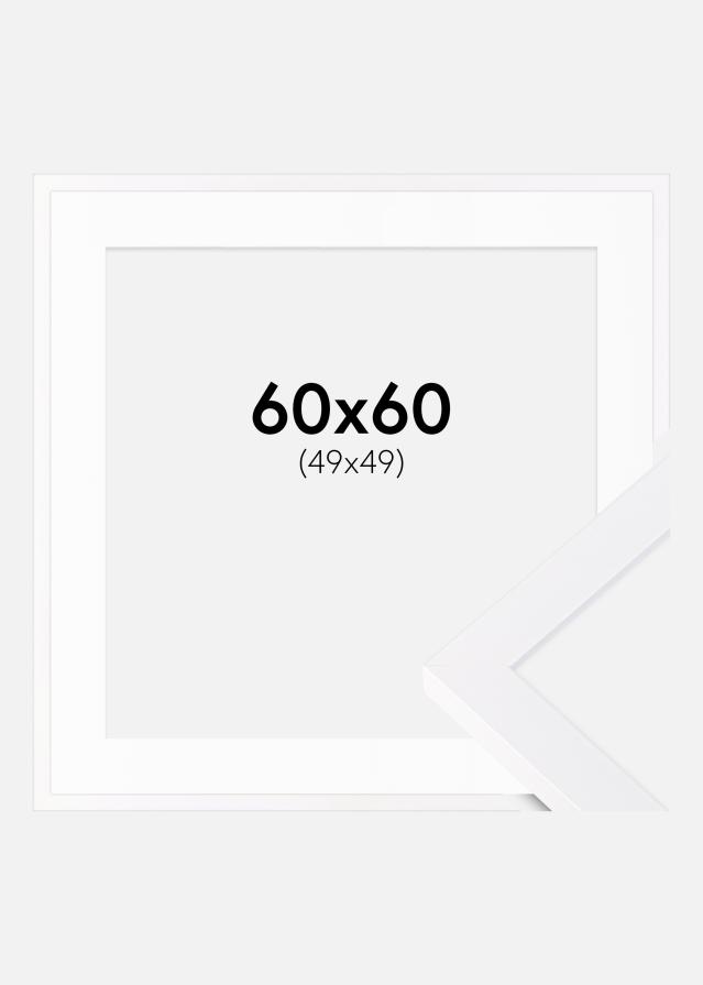 Ram Selection Vit 60x60 cm - Passepartout Vit 50x50 cm