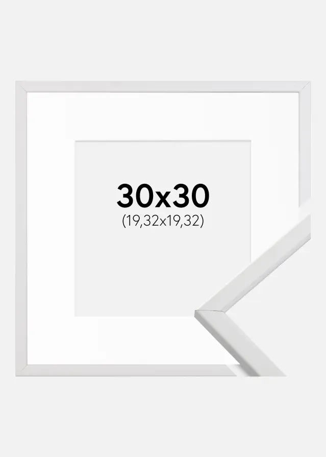 Ram Galant Vit 30x30 cm - Passepartout Vit 8x8 inches