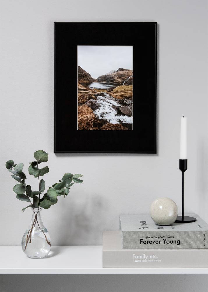 Passepartout XL Svart (Vit kärna) 60x80 cm (41x58,4 - A2)