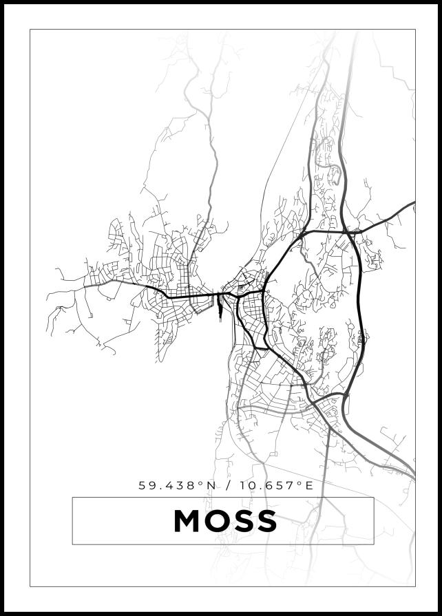 Karta - Moss - Vit Poster