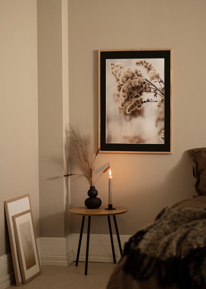 Ram E-Line Ek 30x40 cm - Passepartout Svart 21x29,7 cm (A4)