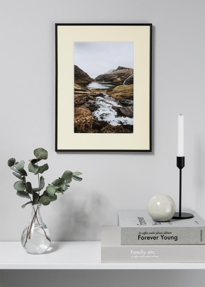 Passepartout Creme 3 mm (Vit kärna) 40x50 cm (29x39)