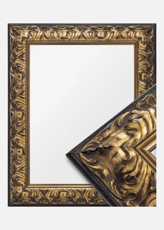 Spegel Odin Guld/Svart - Egna Mått