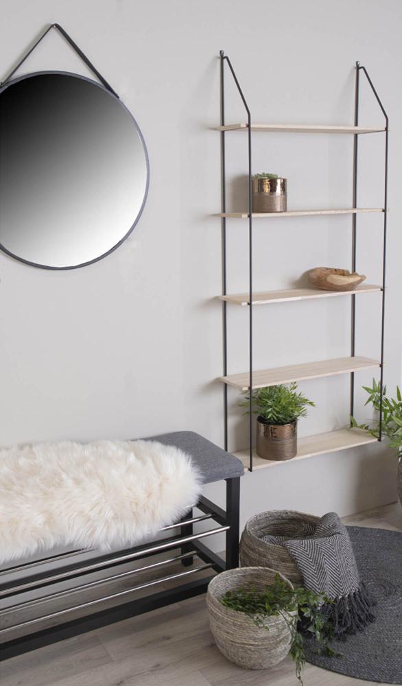 Vägghylla Eindhoven 65x145 cm - Svart/Trä