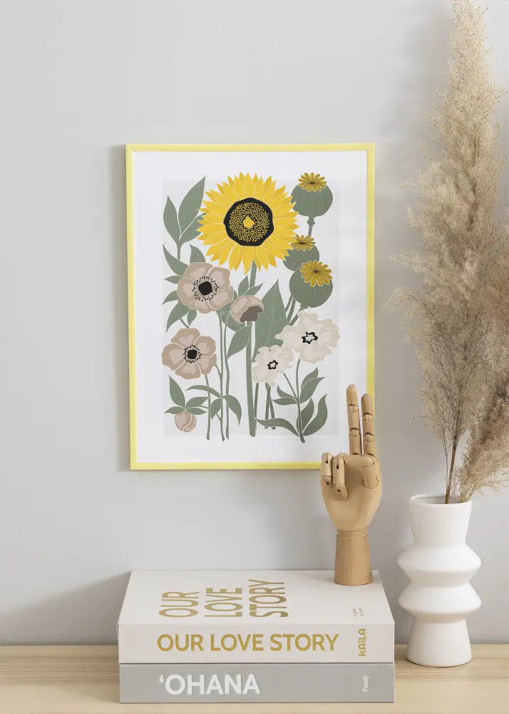 Ram New Lifestyle Ljusgul 30x40 cm - Passepartout Svart 21x29,7 cm (A4)