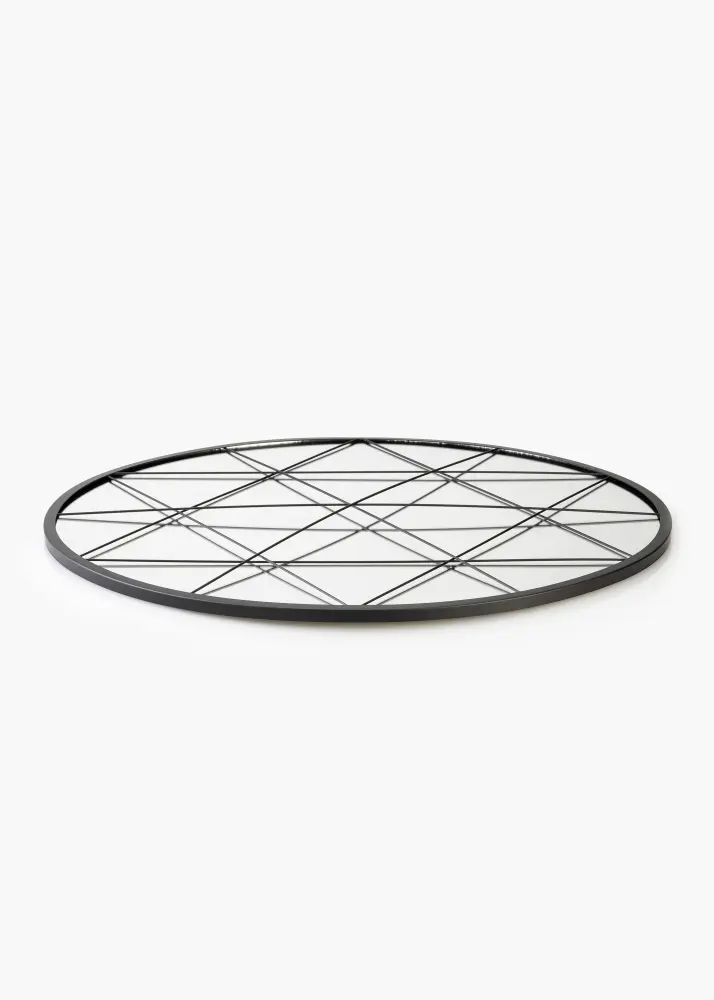 KAILA Rund Spegel Triangles - Svart 55 cm Ø