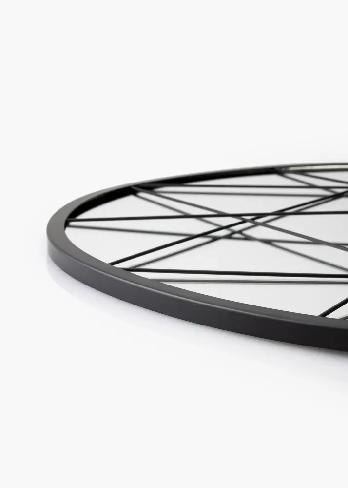 KAILA Rund Spegel Triangles - Svart 55 cm Ø