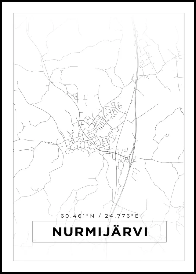 Karta - Nurmijärvi - Vit Poster