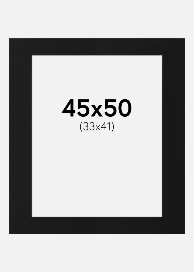 Passepartout Svart Standard (Vit Kärna) 45x50 cm (33x41)