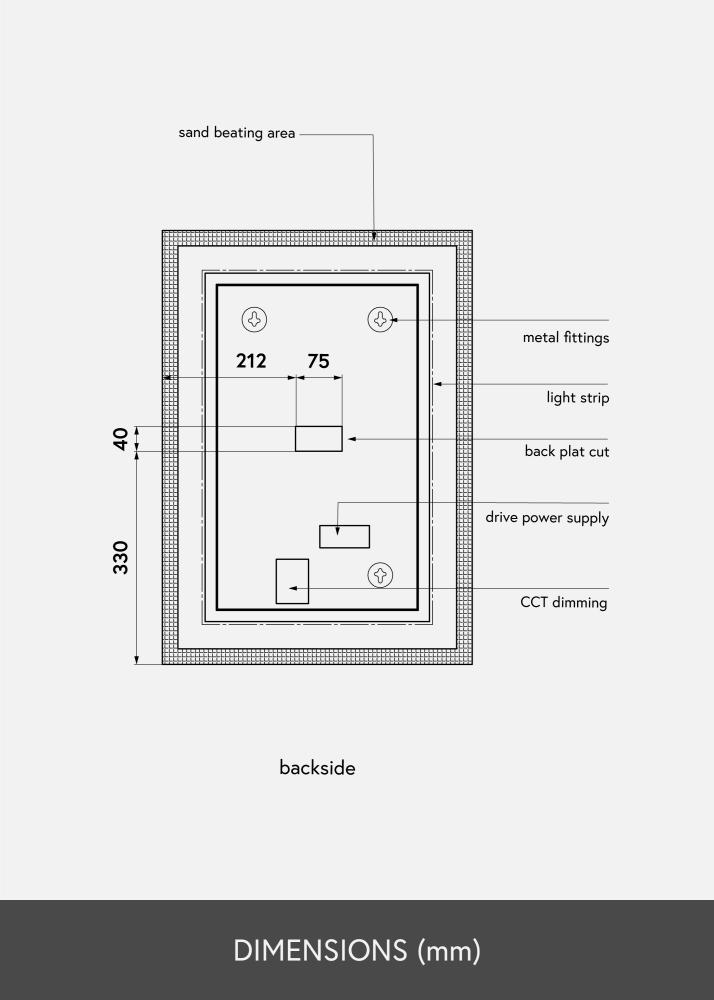 KAILA Spegel Frost LED 50x70 cm