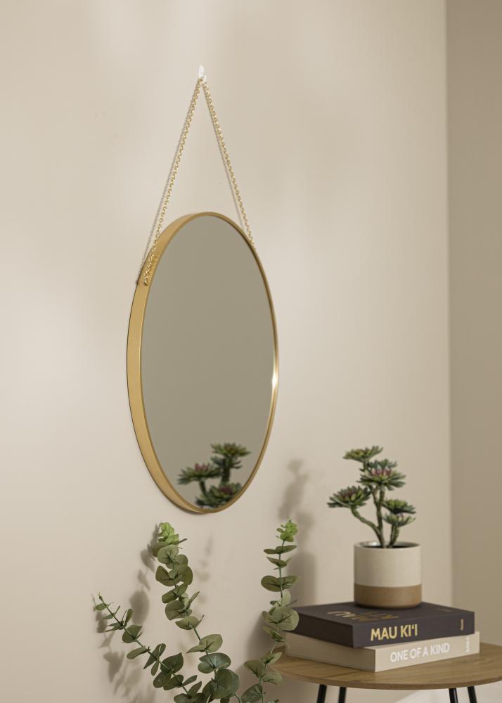 Rund Spegel Modern Deep Guld 60 cm Ø