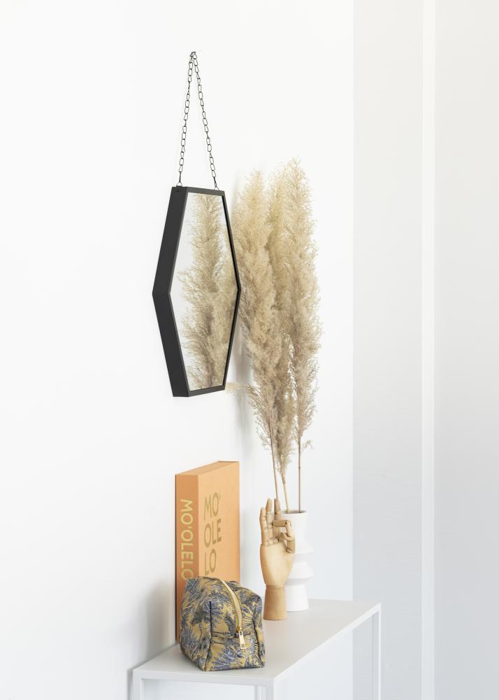 KAILA Spegel Hex Chain - Svart 39x45 cm